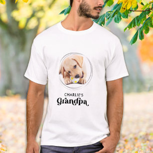 Retro Dog GRANDPA Personalized Puppy Pet Photo T-Shirt
