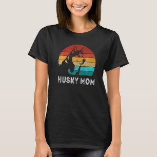 Retro  Dog  Husky Mom Siberian Husky Dog T-Shirt