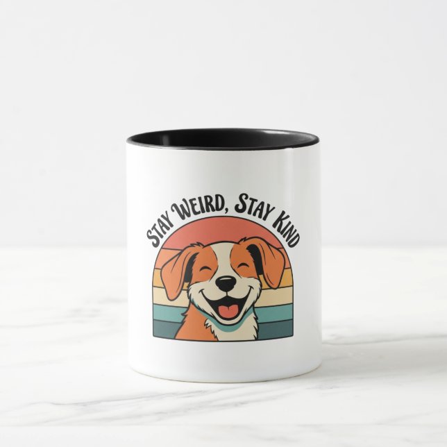 Retro Dog Kindness Quote Color Inside Mug (Centre)