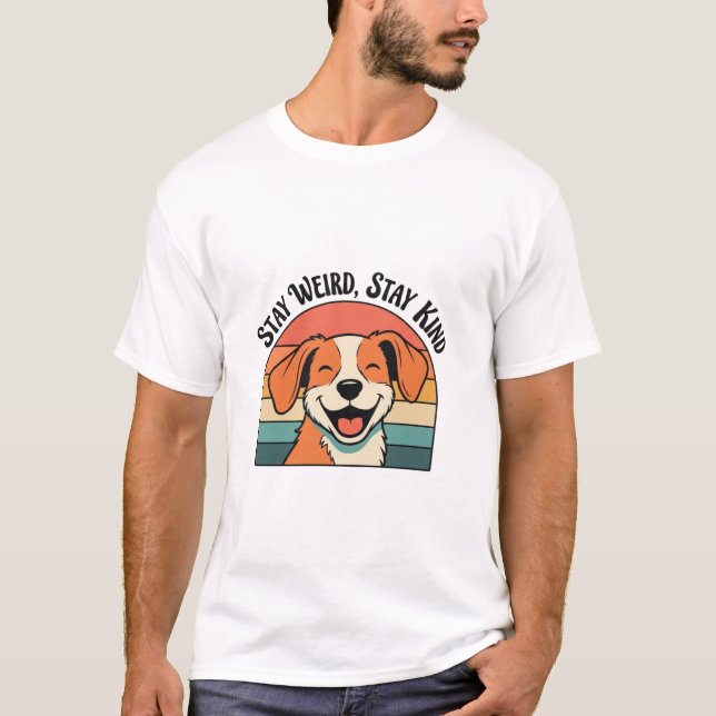 Retro Dog Kindness Quote Men’s Graphic T-Shirt (Front)