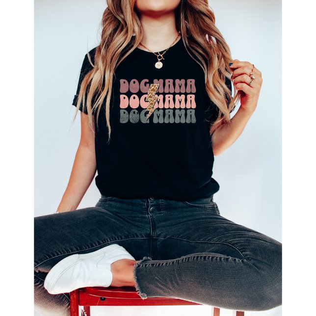 Retro Dog Mama-Leopard Mama-Dog Lover-Cute T-Shirt (Creator Uploaded)