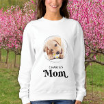 Retro Dog MOM Personalized Puppy Pet Photo Sweatshirt<br><div class="desc">Dog Mom ... Surprise your favourite Dog Mom this Mother's Day , Christmas or her birthday with this super cute custom pet photo t-shirt. Customize this dog mom shirt with your dog's favourite photos, and name. This dog mom shirt is a must for dog lovers and dog moms! Great gift...</div>