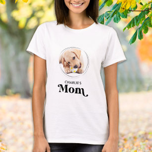 Retro Dog MOM Personalized Puppy Pet Photo  T-Shirt