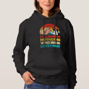 Retro Dog Mother Wine French Bulldog Dog Mother's Hoodie