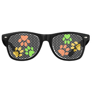 Retro Dog Paw Prints Retro Sunglasses