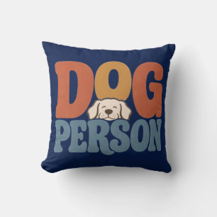 Retro Dog Person Pet Dog Lover Throw Pillow