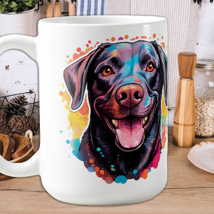 Retro Dog Pop Art Colourful Labrador Retriever Coffee Mug
