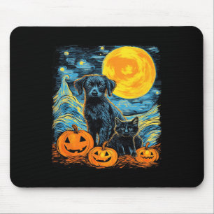 Retro Dog Pumpkin Halloween Funny Dogs Halloween  Mouse Pad