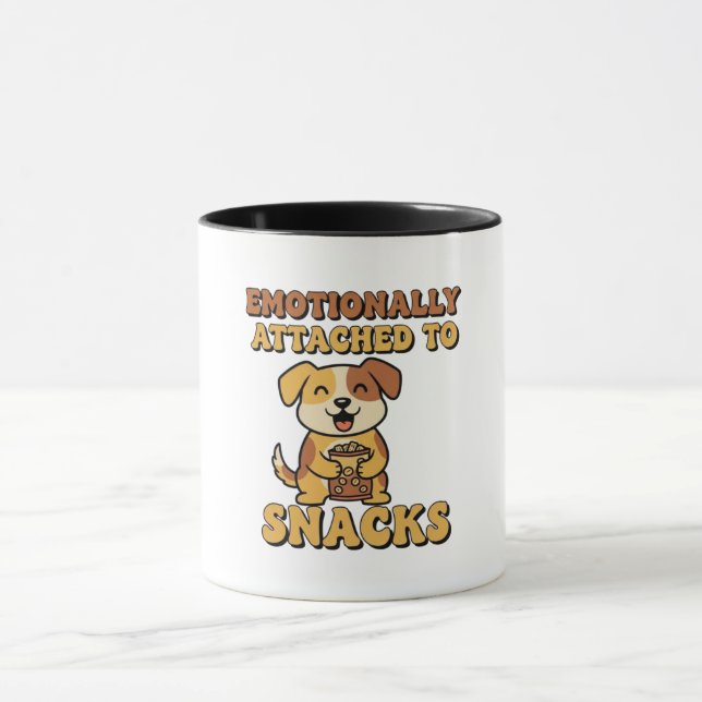 Retro Dog Snack Addiction Color Inside Mug (Center)