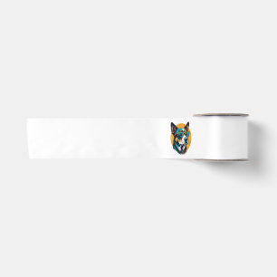 Retro Dog wearing sunglasses Satin Ribbon