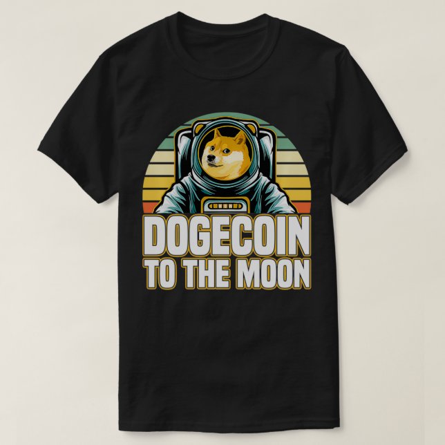Retro Dogecoin To The Moon Pullover  (Design Front)