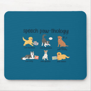 Retro dogs speech language pathologist slp speech mouse pad