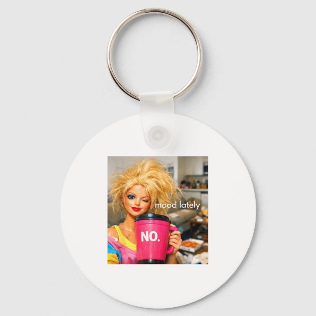 Retro doll face meme dolls plastic digusting doll keychain (Front)