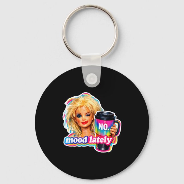 Retro doll face meme dolls plastic digusting doll keychain (Front)