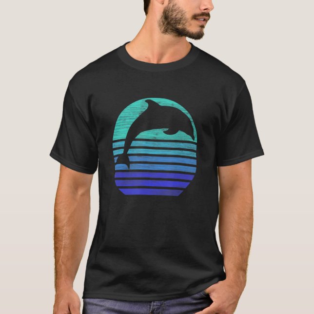 Retro Dolphin Silhouette T-Shirt (Front)