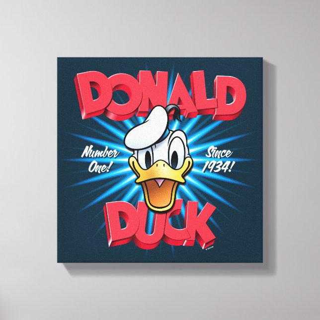 Retro Donald Duck Heritage Graphic Canvas Print (Front)