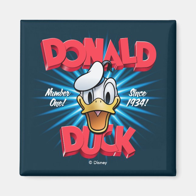 Retro Donald Duck Heritage Graphic Magnet (Front)