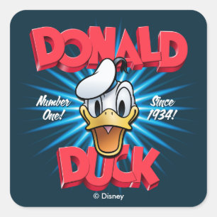 Retro Donald Duck Heritage Graphic Square Sticker