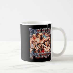 Retro Donald Pump Gym Collage Photo Meme Funny Coffee Mug