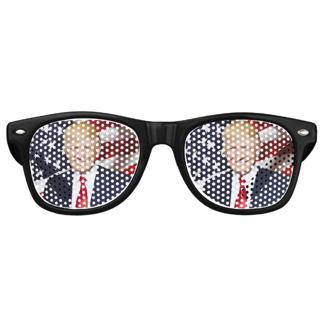 RETRO DONALD TRUMP PARTY FUN (SUN) GLASSES! SUNGLASSES (Front)