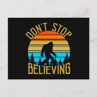 Retro Dont Stop Believing Bigfoot Postcard