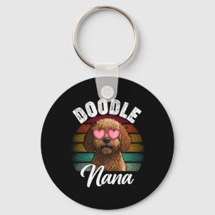 Retro Doodle Nana Goldendoodle Dog Lover Mothers D Keychain