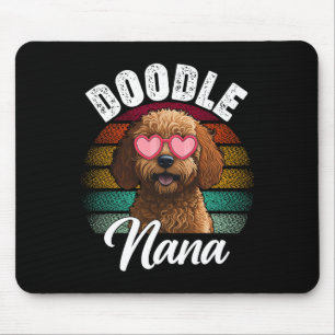 Retro Doodle Nana Goldendoodle Dog Lover Mothers D Mouse Pad
