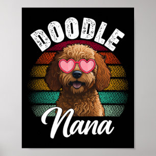 Retro Doodle Nana Goldendoodle Dog Lover Mothers D Poster