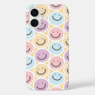 Retro Doodle Smile Emoji iPhone 16 Case