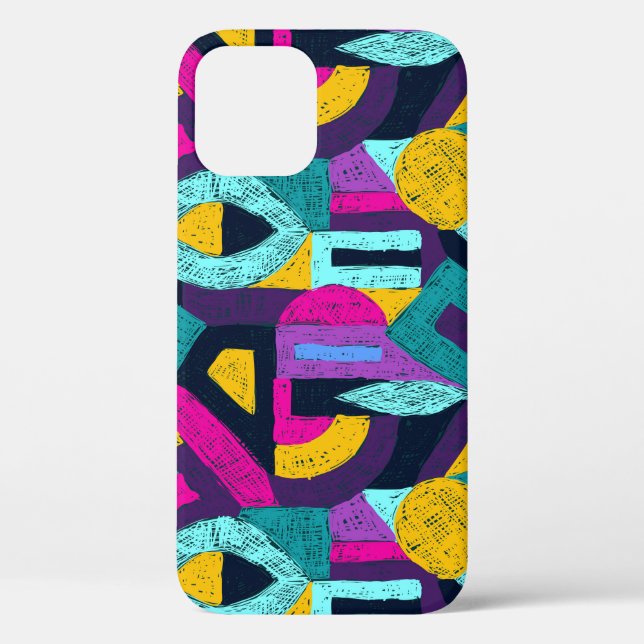Retro doodles: geometric pop art. Case-Mate iPhone case (Back)