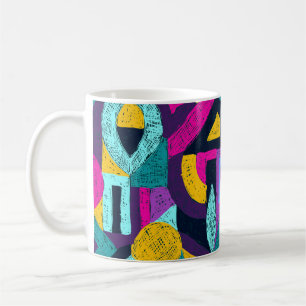 Retro doodles: geometric pop art. coffee mug