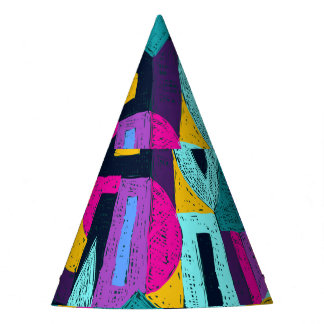 Retro doodles: geometric pop art. party hat