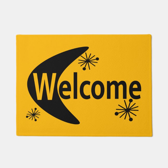 Retro Doormat DIY CUSTOM COLOR Mid-Century Modern  (Front)