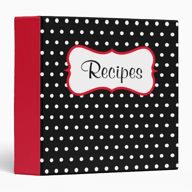 Retro Dot Recipe Binder (Front/Spine)