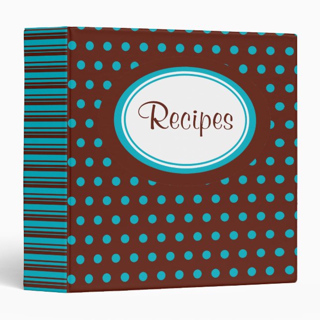 Retro Dot Recipe Binder (Front/Spine)