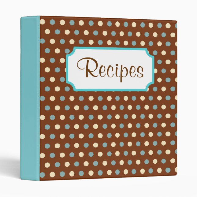 Retro Dot Recipe Binder (Front/Spine)