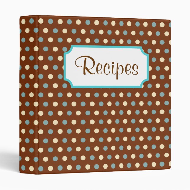 Retro Dot Recipe Binder (Front/Spine)