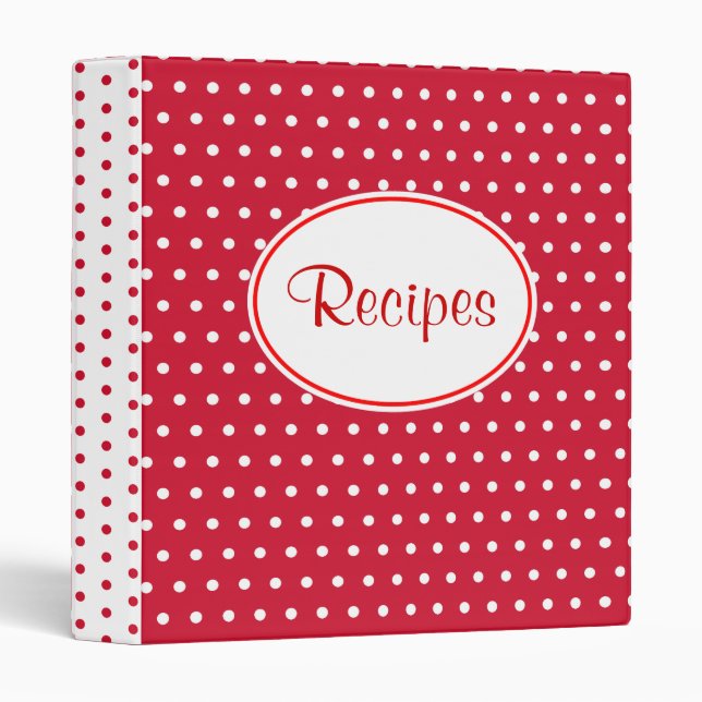 Retro Dot Recipe Binder (Front/Spine)
