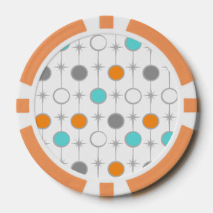 Retro Dots and Starbursts Poker Chip