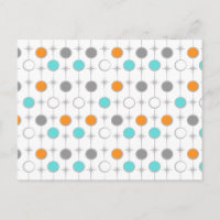 Retro Dots and Starbursts Postcard