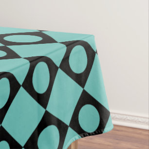 Retro Dots Black Tablecloth