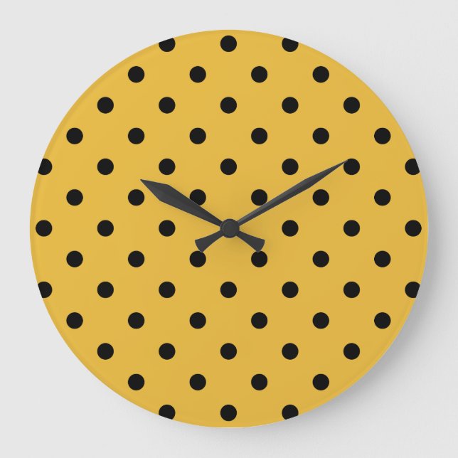 Retro Dots - Mustard & Black Clock (Front)
