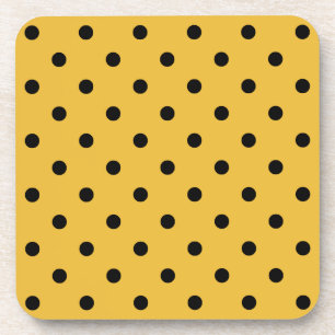 Retro Dots - Mustard & Black Coasters