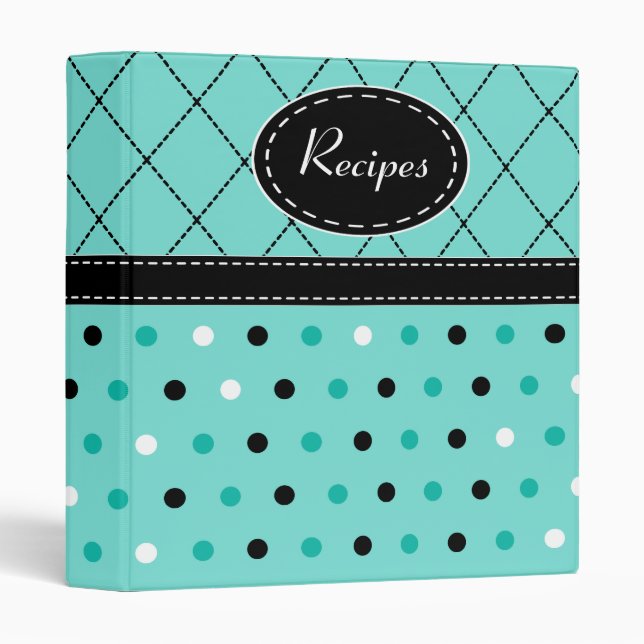 Retro Dots Recipe Binder (Front/Spine)