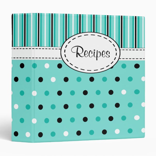 Retro Dots Recipe Binder (Front/Spine)