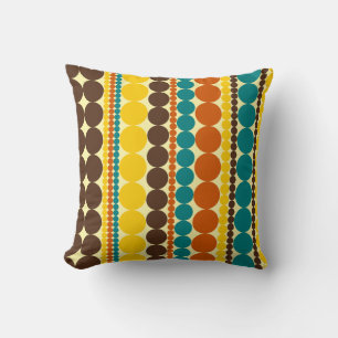 Retro Dots Vertical Stripe Pattern Throw Pillow