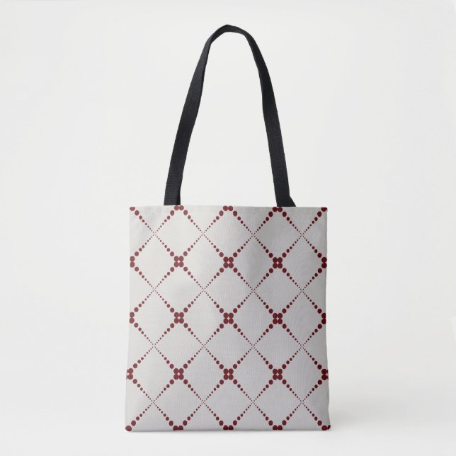 Retro dotted geometric pattern tote bag (Front)