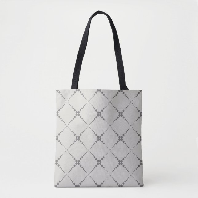 Retro dotted geometric pattern tote bag (Front)