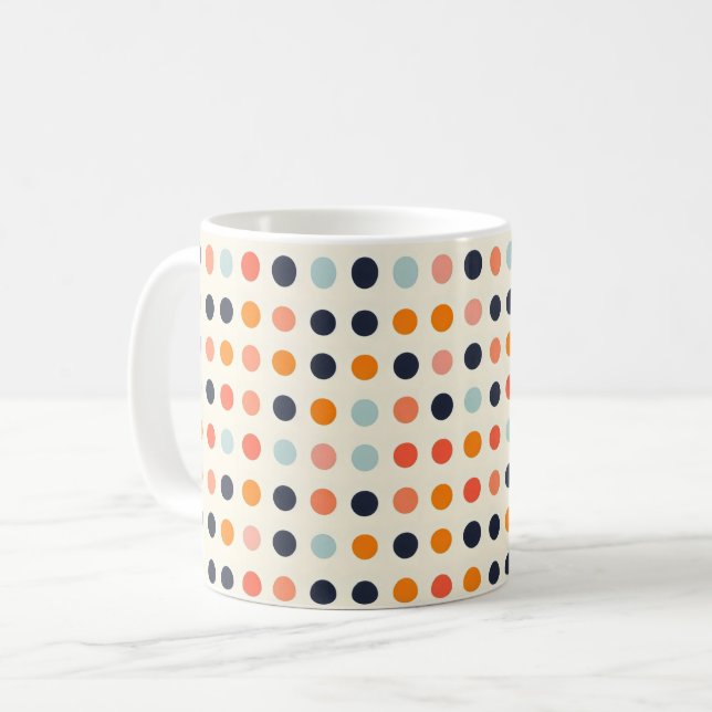 Retro Dotted Pattern Coffee Mug (Front Left)