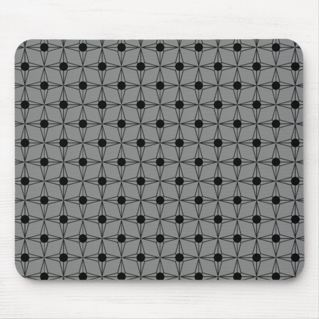 Retro Dotted Star Mousepad, Grey Mouse Pad (Front)
